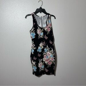 Papaya Women black Party Sleeveless floral Bodycon dress size small
